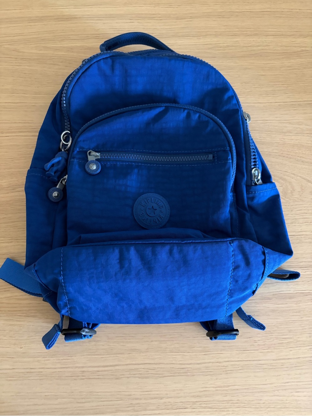 Kipling Blue Mini Backpack Blue Rubber Monkey Charm NWOT